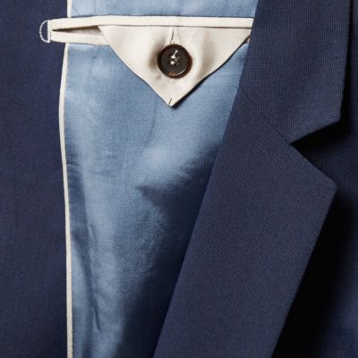 Dark blue slim fit suit jacket